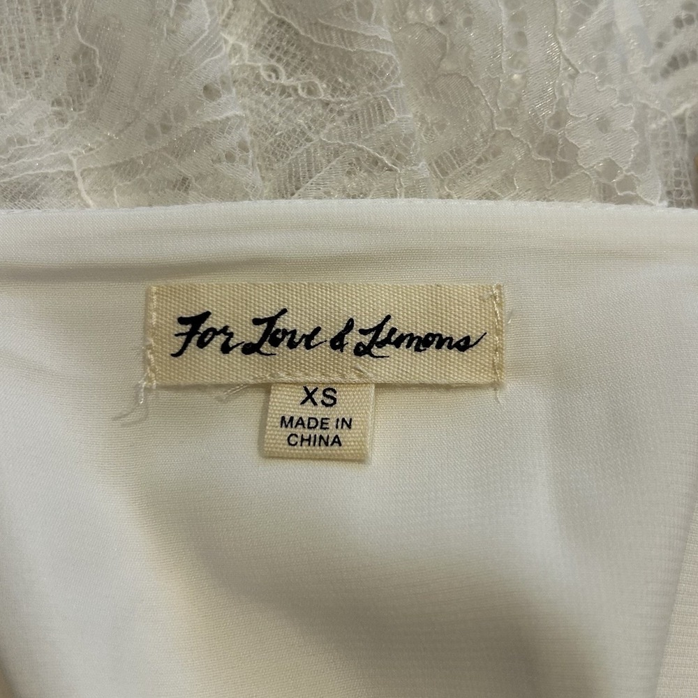 For Love And Lemons Corset Lace Long Sleeve‎ Blouse White Size XS - Picture 4 of 6